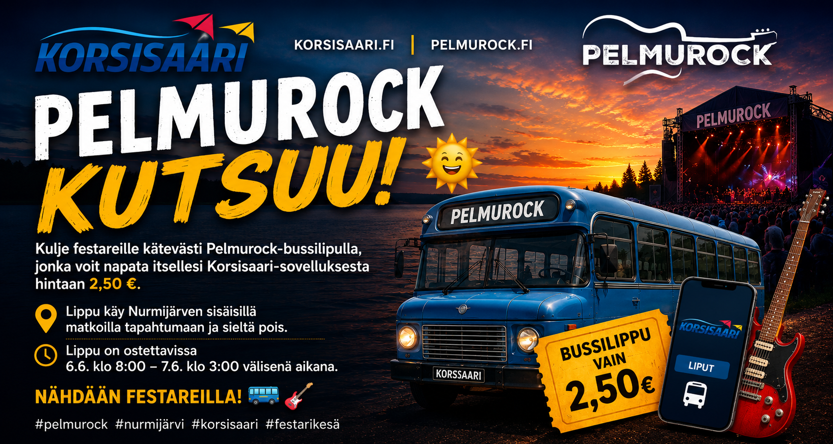 Mahtava Korsisaari kuljettaa PELMUROCKiin!!